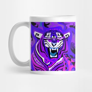 siberian tiger in ecopop art in zentangle of colors Mug